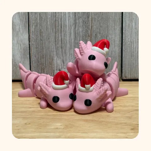 Pink Santa Axolotl — Toys